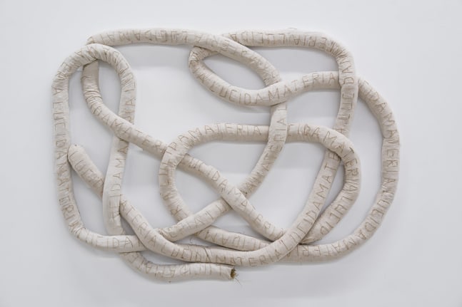 Victoria Zidaru

Din ciclul celor 7 trasee ale creației, 2025

embroidery with hemp thread on home-woven canvas filled with plant material

80 1/2 x 63 in
205 x 160 cm