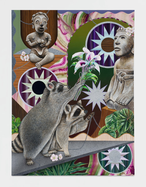 Christian&amp;nbsp;Ruiz Berman

God giving god to god (mapaches), 2023

acrylic on panel

78.74h x 106.68w cm

31h x 42w in