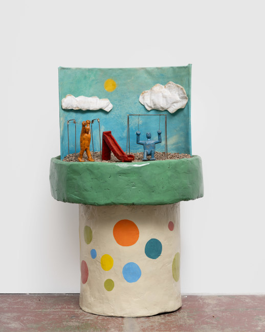 Stanley Edmondson

Untitled (Gigantor&amp;#39;s Playground), 2024

painted cement, glazed ceramic, canvas, wool, oil paint, cotton

38 x 37 x 31 in
96 x 94 x 79 cm