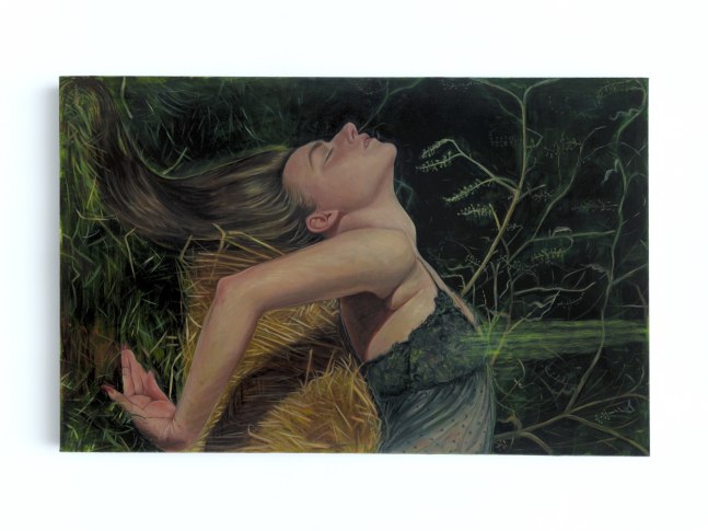 Samantha Joy&amp;nbsp;Groff

Between Paradise and this World, 2024

oil and acrylic on canvas

71h x 112w cm

28h x 44w in