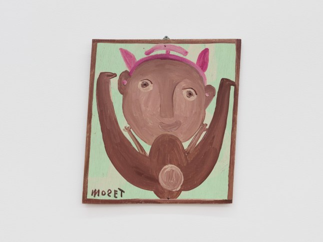 Mose&amp;nbsp;Tolliver
French Hopper, ca 1978-1983
enamel and house paint on wood paneling
14h x 13w in