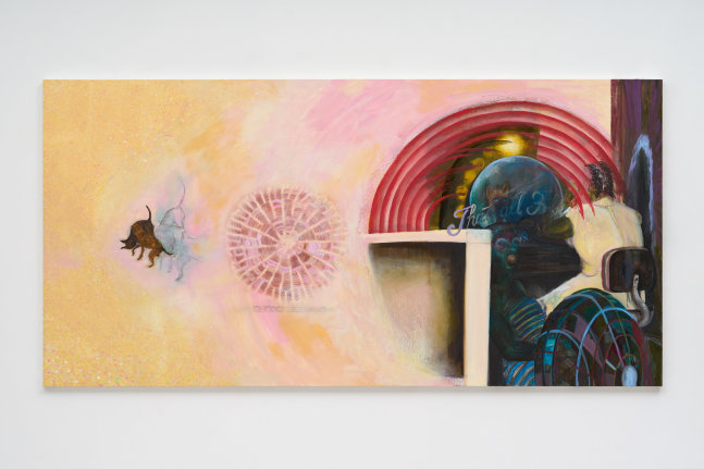 Mosie Romney

Long Game, That&amp;#39;s All Folks!,&amp;nbsp;2022

oil and spray paint on canvas

53 x 108 in&amp;nbsp;

134.62 x 274.32 cm&amp;nbsp;