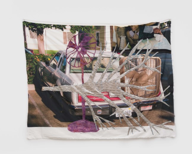 Ambrose Murray

Spells cast between your teeth, 2024

sublimation prints on muslin, silk and canvas, hand-dyed silk and silver cloth&amp;nbsp;

69 x 55 in
176 x 139 cm