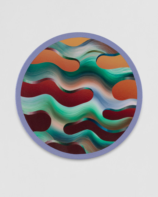 Christian&amp;nbsp;Ruiz Berman

wave/particle tondo 1, 2023

acrylic on round panel

8 inches diameter