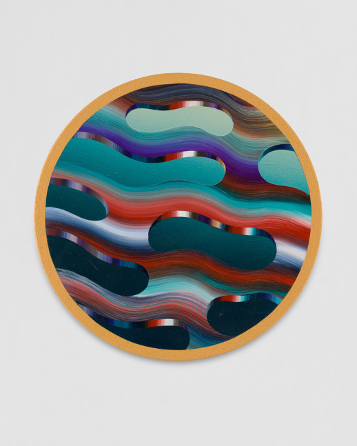 Christian&amp;nbsp;Ruiz Berman

wave/particle tondo 7, 2023

acrylic on round panel

8 inches diameter