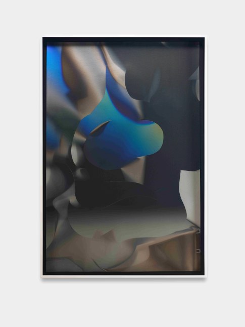 Larry Bell
CS 7.2.16F, 2016
Aluminum and silicon monoxide on Arches black paper mounted on canvas
60 x 40 inches
152.4 x 101.6 cm