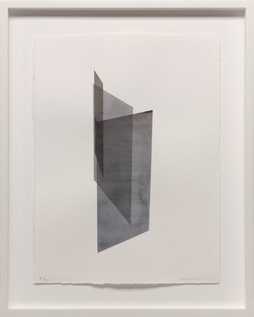 Kate Shepherd Black, Nested Planes, #42, 2022 Watercolor on Arches paper Framed Dimensions: 18 7/8 x 15 1/8 x 1 1/2 inches 47.9 x 38.4 x 3.8 cm