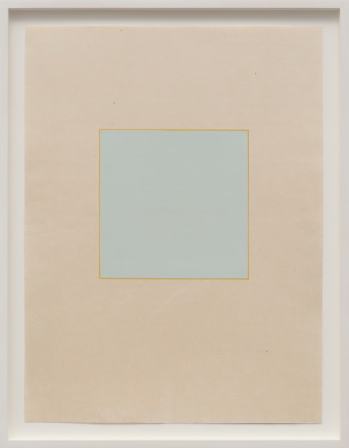 Marsha Cottrell Untitled (Light blue-green with yellow border), 2025 Archival pigment-based ink on digital ground on paper, unique Framed Dimensions: 22 3/8 x 17 3/8 x 1 3/8 inches 56.8 x 44.1 x 3.5 cm Paper Dimensions: 20 x 15 inches 50.8 x 38.1 cm