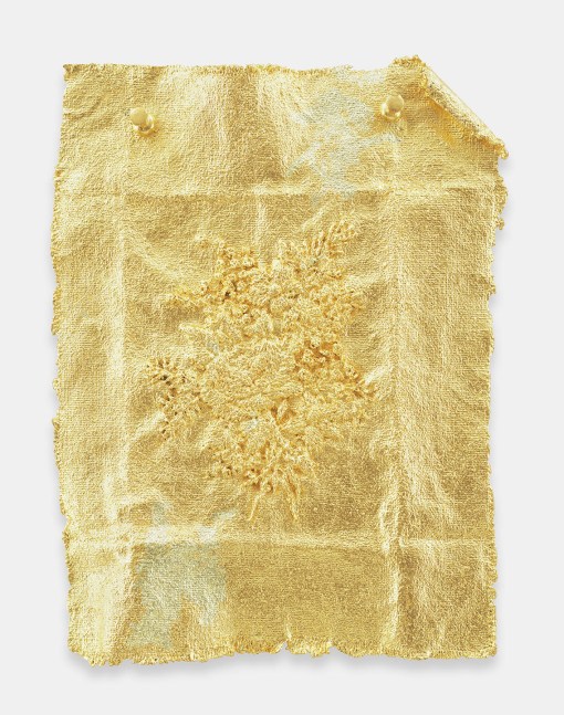 Jessie Henson Monument (gift), 2022 Signed and dated on verso Bronze with gold leaf 8 1/2 x 7 inches 21.6 x 17.8 cm