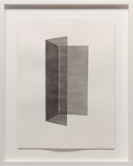 Kate Shepherd Grey, Standing Box, #33, 2022 Watercolor on Arches paper Framed Dimensions: 18 7/8 x 15 1/8 x 1 1/2 inches 47.9 x 38.4 x 3.8 cm