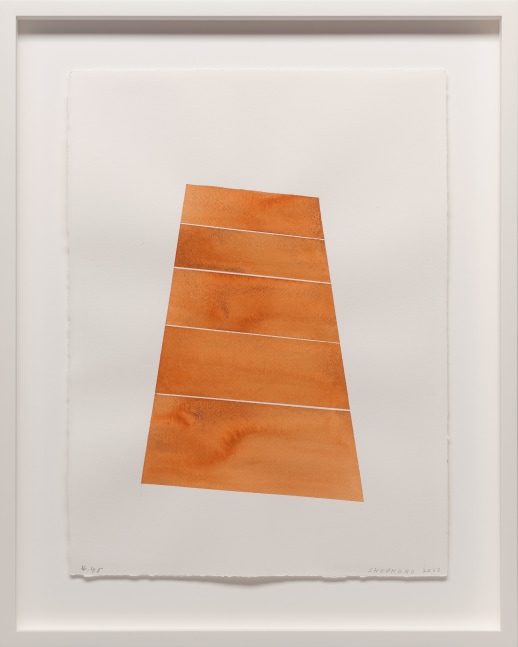 Kate Shepherd Orange, Steps, #45, 2022 Signed and dated lower right Watercolor on Arches paper Framed Dimensions: 18 7/8 x 15 1/8 x 1 1/2 inches 47.9 x 38.4 x 3.8 cm