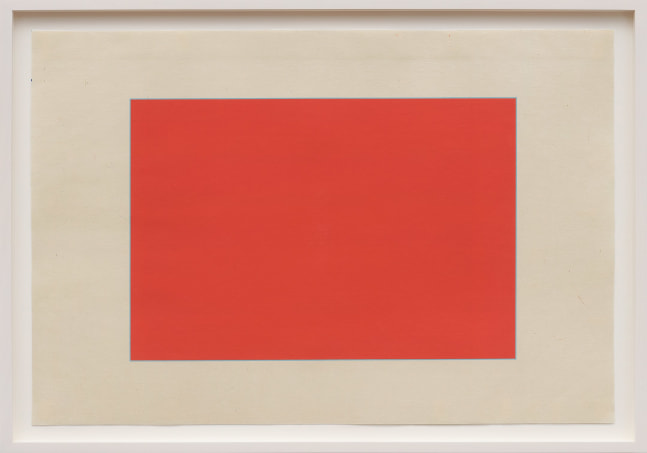 MARSHA COTTRELL Untitled (Red with blue edge), 2022 Archival pigment on digital ground on paper, unique Framed Dimensions: 22 1/2 x 32 1/2 x 1 3/8 inches 57.1 x 82.5 x 3.5 cm Paper Dimensions: 20 x 30 inches 50.8 x 76.2 cm