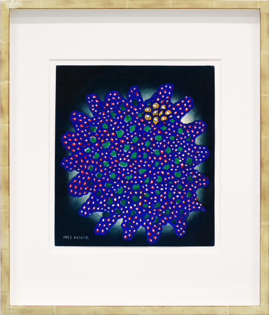 Yayoi Kusama Nets Flower no. Q121, 1953 / 1964 Gouache on paper 13 3/8 x 11 5/8 inches 33.5 x 29.5 cm