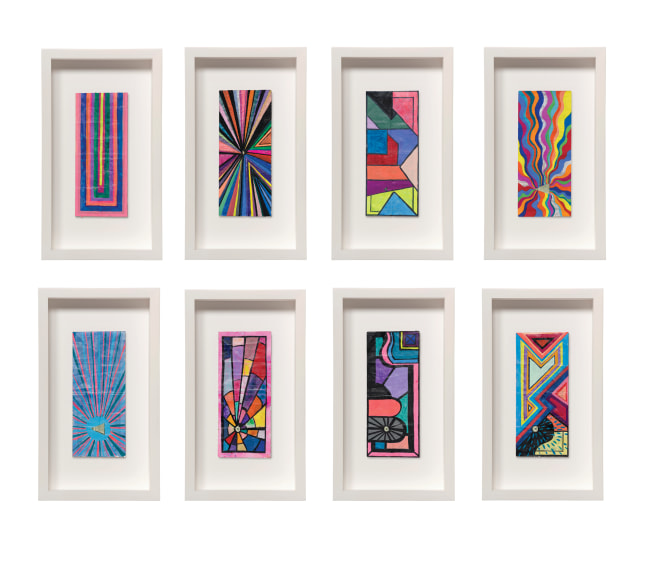 Sarah Cain
$ talisman, 2025
Mixed media on dollar bill
6 x 2 1/2 inches, each
15.2 x 6.4 cm, each