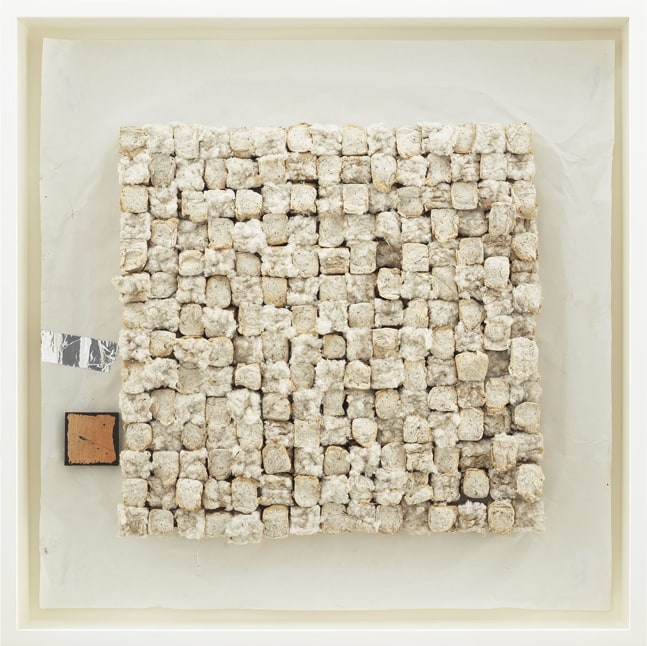 Leonardo Drew Number 120SD, 2022 Cotton, aluminum and wood on paper Framed Dimensions: 38 x 38 x 8 inches 96.5 x 96.5 x 20.3 cm