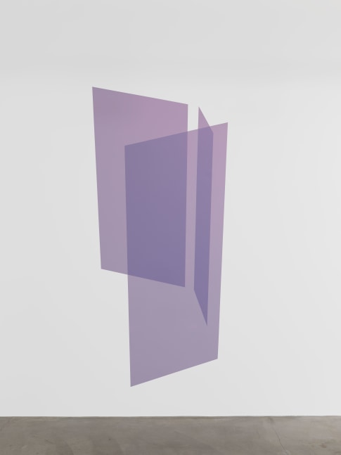 Kate Shepherd Wall painting 3, violet, separated parts, 2023 Latex on wall, custom colors Dimensions variable Approximately 84 x 42 inches