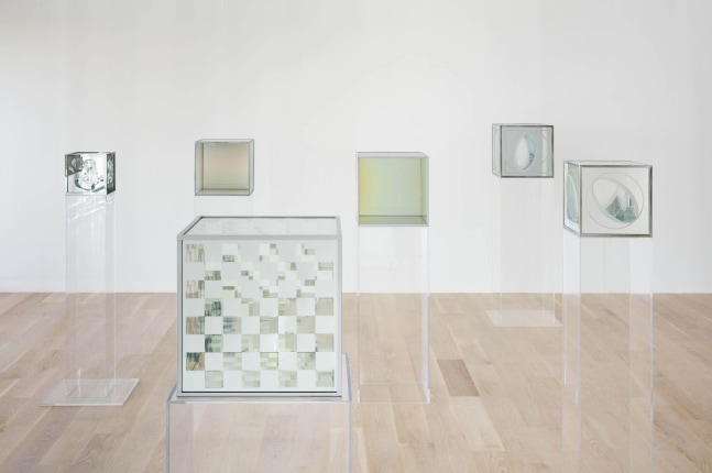 Larry Bell Installation view: Larry Bell: Time Machines, 2018 Institute of Contemporary Art, Miami, FL