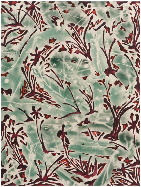 Saif Azzuz Dandelions and Thistle, 2024 Acrylic and enamel on canvas 40 x 30 inches 101.6 x 76.2 cm