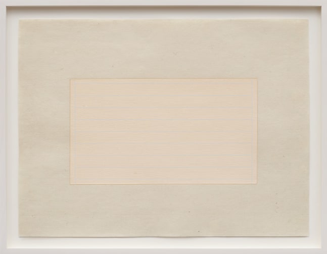 MARSHA COTTRELL Untitled (Pale with blue lines), 2022 Archival pigment on digital ground on paper, unique Framed Dimensions: 17 3/8 x 22 3/8 x 1 3/8 inches 44.1 x 56.8 x 3.5 cm Paper Dimensions: 15 x 20 inches 38.1 x 50.8 cm