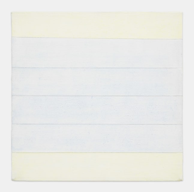 Agnes Martin Untitled, circa 1995-1999 Gesso, acrylic and graphite on linen Framed Dimensions: 12 13/16 x 12 11/16 inches 32.5 x 32.2 cm Image Dimensions: 12 x 12 inches 30.5 x 30.5 cm