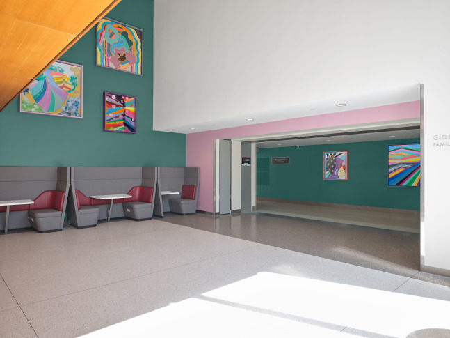 Sarah Cain It's like seeing a rainbow in the forest, 2023 Permanent commission at Stanford Health Care Center, Palo Alto, CA