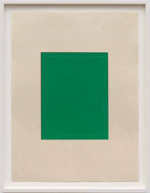 Marsha Cottrell Untitled (Green with inset border), 2023 Archival pigment on digital ground on paper, unique Framed Dimensions: 22 3/8 x 17 3/8 x 1 3/8 inches 56.8 x 44.1 x 3.5 cm Paper Dimensions: 20 x 15 inches 50.8 x 38.1 cm