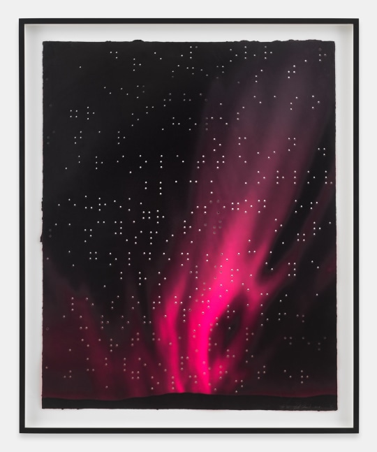 Teresita Fernández Night Writing (Beau Sancy), 2011 Colored and shaped paper pulp with inkjet assembled with mirror Framed Dimensions: 56 x 46 inches 142.2 x 116.8 cm