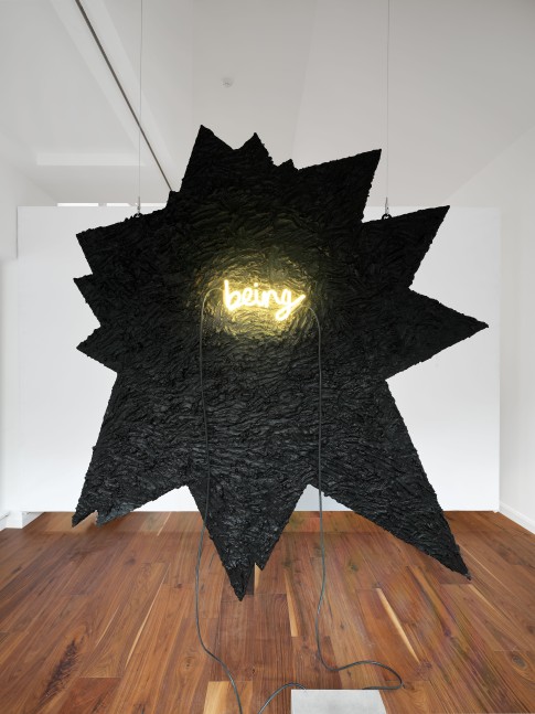 Erica Deeman Points of Memory, 2023 Neon, aluminum, plaster and acrylic paint Canvas: 73 x 60 x 2 inches 185.4 x 152.4 x 5.1 cm Neon: 11 x 6 inches 27.9 x 15.2 cm