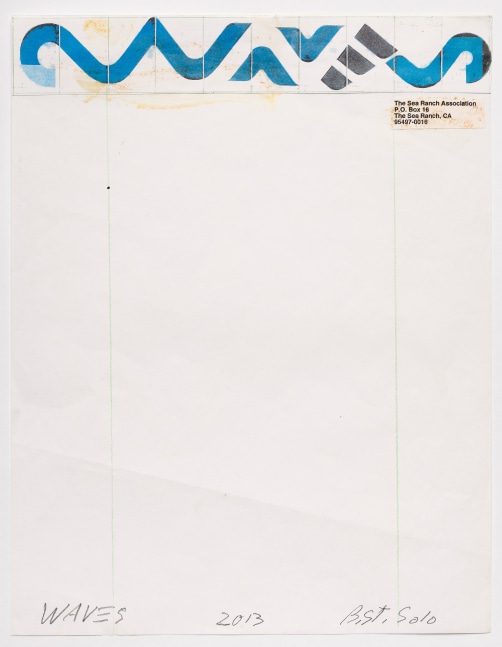 Barbara Stauffacher Solomon WAVES, 2013 ​Colored pencil, graphite, ink, rubber cement, paper 11 x 8.5 inches 28 x 21.6 cm