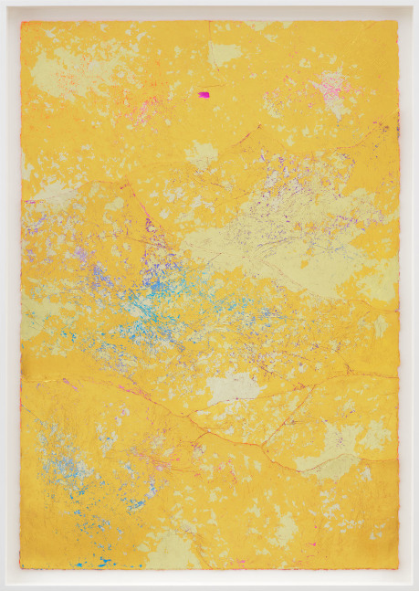 Jessie Henson Repair (Bolt), 2023 12, 16, 18 and 24K gold with Beva, and acrylic gouache on paper in 7 parts Framed Dimensions: 63 7/8 x 45 1/2 x 2 3/8 inches 162.1 x 115.4 x 6 cm Paper Dimensions: 60 x 41 inches 152.4 x 104.1 cm