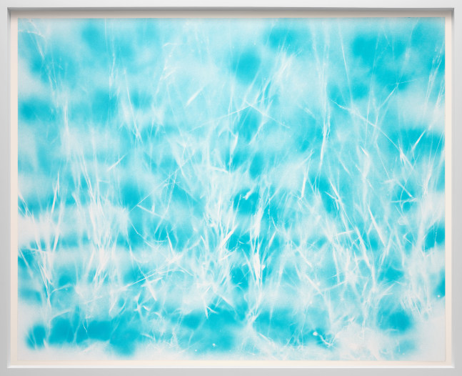 Saif Azzuz Lechkenekw (they are flooded), 2022 Enamel on paper Framed Dimensions: 37 3/8 x 45 3/8 x 2 inches 94.9 x 115.3 x 5.1 cm