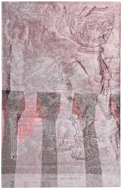 Rel Robinson Supreme Fiction II, 2025 Pigment on velvet, silk finished cotton thread, and polyester 50 x 32 x 1 inches 127 x 81.3 x 2.5 cm