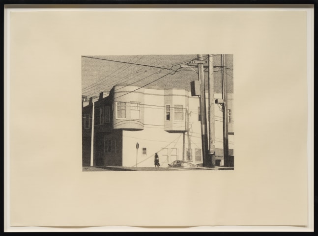 Robert Bechtle
Crossing Texas Street, 2011
Charcoal on paper
Framed Dimensions:
21 5/8 x 29 1/2 x 1 3/8 inches
55 x 74.8 x 3.5 cm
Paper Dimensions:
19 3/4 x 27 1/2 inches
50.2 x 69.8 cm