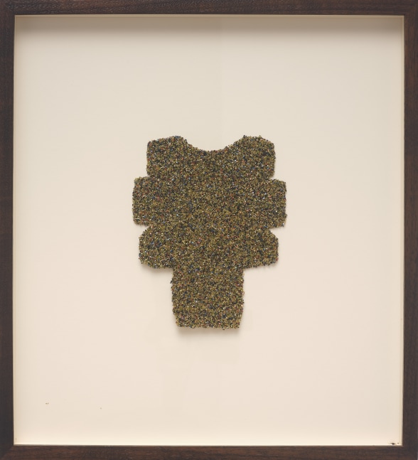 Tony Feher Golden Joy, 2012 Glitter and spray adhesive on unfolded box 6 1/2 x 5 1/4 inches 16.5 x 13.3 cm