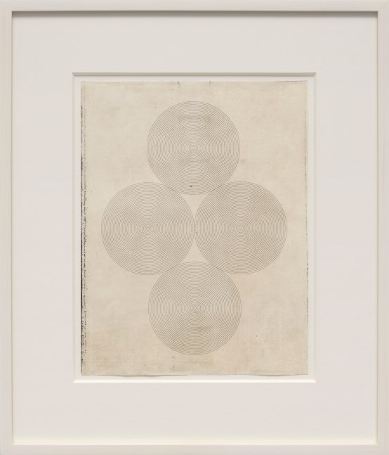 Marsha Cottrell Untitled (Concentric), 2022 Laser toner on paper, unique Framed Dimensions: 16 7/8 x 14 3/8 x 1 3/8 inches 42.9 x 36.5 x 3.5 cm Paper Dimensions: 11 x 8 1/2 inches 27.9 x 21.6 cm