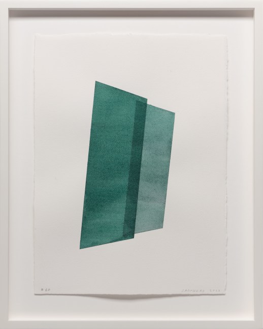 Kate Shepherd Dark Green, Overlapping Walls, #60, 2022 Watercolor on Arches paper Framed Dimensions: 18 7/8 x 15 1/8 x 1 1/2 inches 47.9 x 38.4 x 3.8 cm