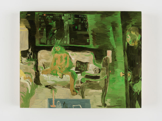 Salman Toor
Waiting, 2024
Oil on panel
16 x 20 inches
(40.6 x 50.8 cm)