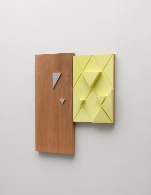 Richard Rezac
Nemaha (pair), 2016
Painted cherry wood, cherry wood, aluminum
23 x 19 1/2 x 3 inches
(58.4 x 49.5 x 7.6 cm)
&amp;copy; Richard Rezac; Courtesy of the artist and Luhring Augustine, New York. Photo: Tom VanEynde