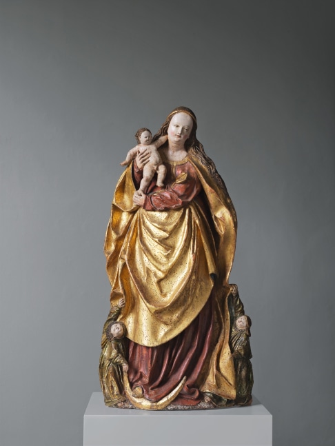 The Virgin and Child on a Crescent Moon, c. 1520
Germany, Bavaria
Limewood with gilding, silvering, and polychromy
41 3/8 x 22 7/8 x 10 1/4 inches
(105 x 58 x 26 cm)