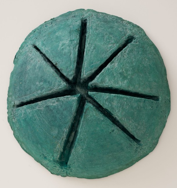 Zarina
Seed, 1982
Edition of 3
Cast paper with terre-verde pigment and surface sizing with the same pigment
20 1/2 x 19 1/2 x 5 1/2 inches
(52.07 x 49.53 x 13.97 cm)