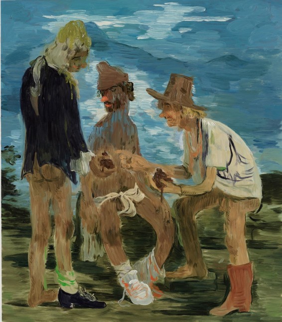 Salman Toor
The Islanders, 2025
Oil on panel
31 x 27 inches
(78.7 x 68.6 cm)