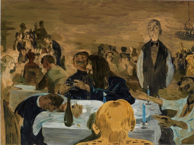 Salman Toor
The Joke, 2024
Oil on panel
18 x 24 inches
(45.7 x 61 cm)