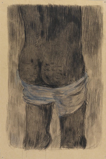Salman Toor
Ass, 2024
Charcoal, ink, and gouache on paper
8 1/4 x 5 1/2 inches
(21 x 14 cm)
Framed: 13 3/4 x 11 inches
(34.9 x 27.9 cm)