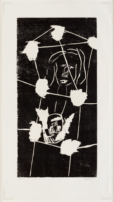 Georg Baselitz
&amp;#39;45 - Mai (&amp;#39;45 - May), 1990
29/30
G. Baselitz 90
Woodcut on paper
48 7/8 x 26 3/4 inches
(124 x 68 cm)