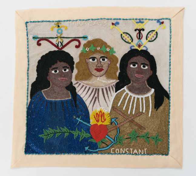 Myrlande Constant
Marasa 3, 1995
Beads and Sequins on Fabric
31.5 x 33 inches
(80 x 83.8 cm)