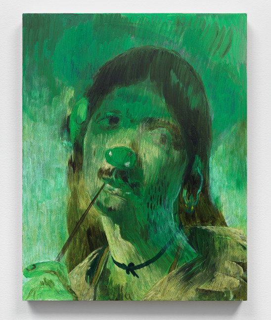 Salman Toor
The Scholar, 2024
Oil on panel
18 x 14 inches
(45.7 x 35.6 cm)