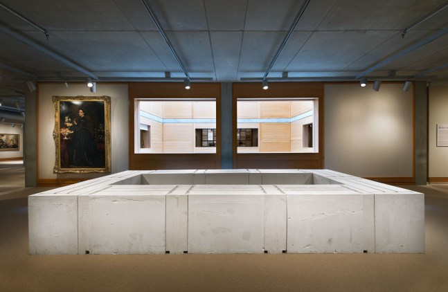 Rachel Whiteread
Untitled (Ten Tables), 1996
Plaster
28 1/2 x 94 1/4 x 188 1/4 inches
(72.4 x 239.4 x 478.2 cm)
Installation view at the Yale Center for British Art
Photo: Richard Caspole