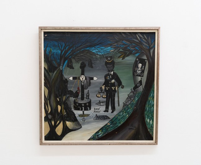 Andr&amp;eacute; Pierre
Baron Samedi, c.1960
Oil on board
24 x 24 inches
(61 x 61 cm)