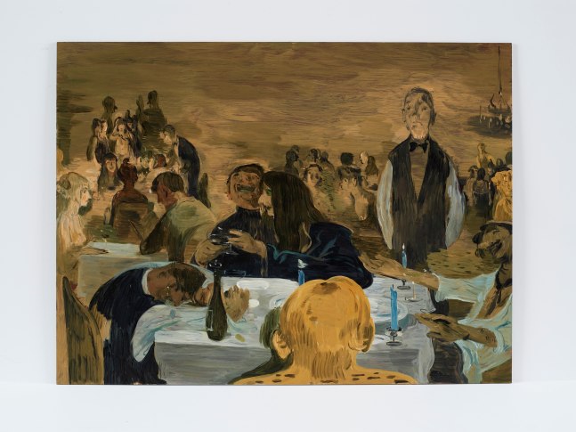 Salman Toor
The Joke, 2024
Oil on panel
18 x 24 inches
(45.7 x 61 cm)