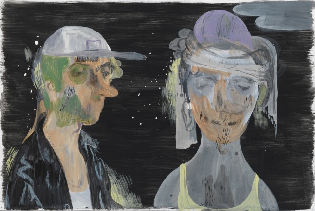 Salman Toor
Two Figures II, 2024
Charcoal and gouache on paper
12 x 17 7/8 inches
(30.5 x 45.4 cm)
Framed: 17 1/2 x 23 3/8 inches
(44.5 x 59.4 cm)